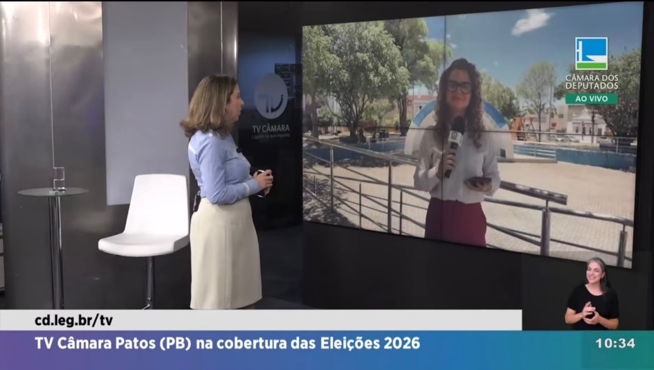 Jornalistas da TV C�mara de Patos ganham destaque em cobertura nacional das elei��es 2026